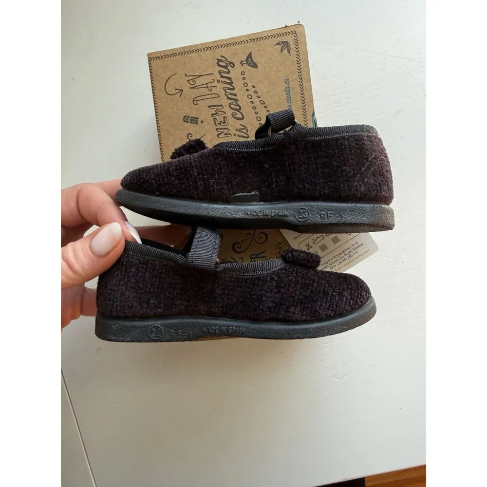 NWB Cienta Baby Girl Shoes Mary Janes Black Size EU 23 US 6.5 [jb]
